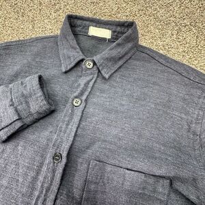 CP Shades Longsleeve Button Down Flannel‎ Shirt Navy Blue 100% Cotton Small Mens